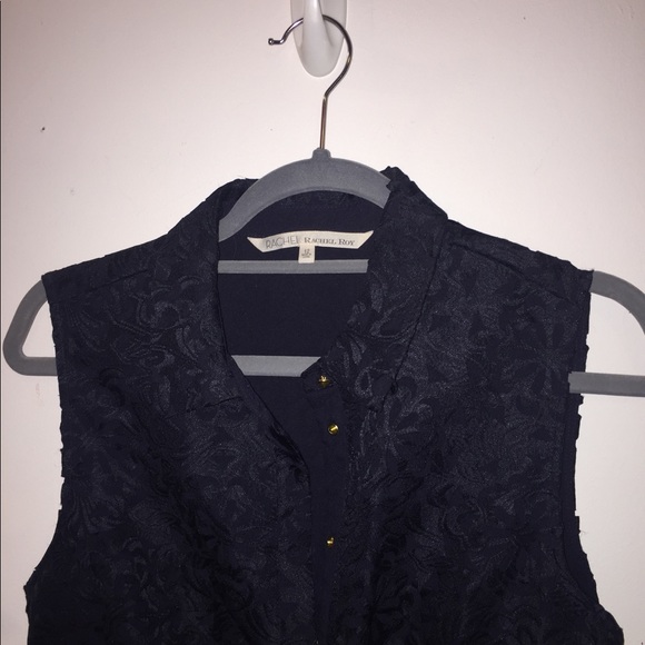 Embroidered lace overlay button down flare dress - Picture 2 of 8